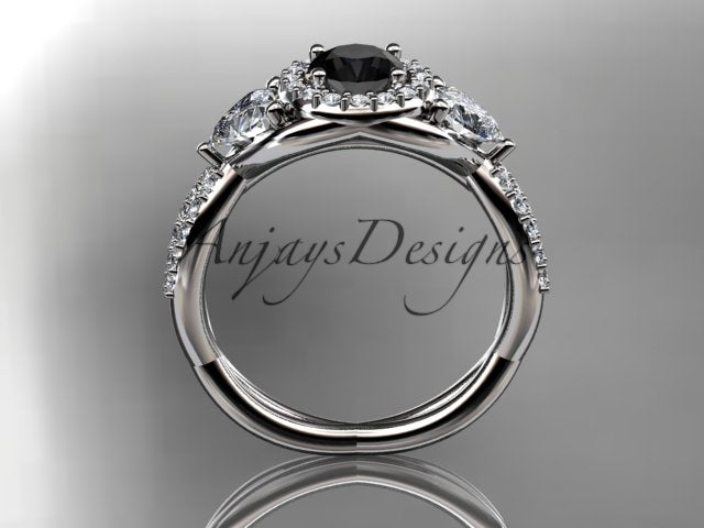 Side view of the rose gold crossover ring with diamond accents