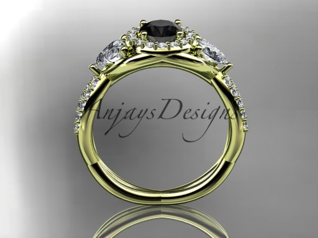 ADLR321 black diamond engagement ring product detail