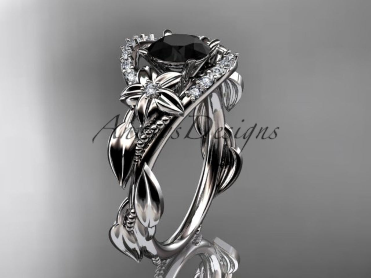 1-carat enhanced black diamond in a rose gold engagement ring