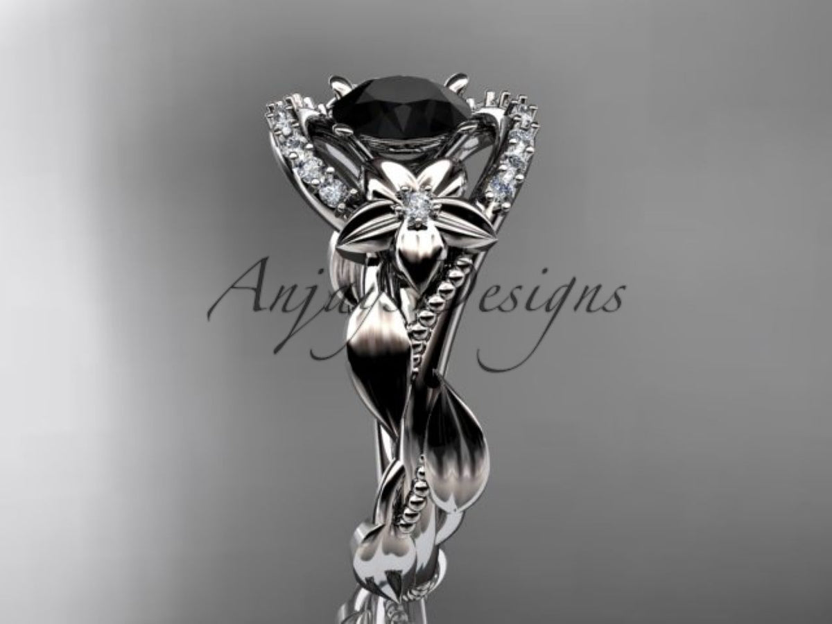 Flowing vine-inspired details on the ADLR326 ring