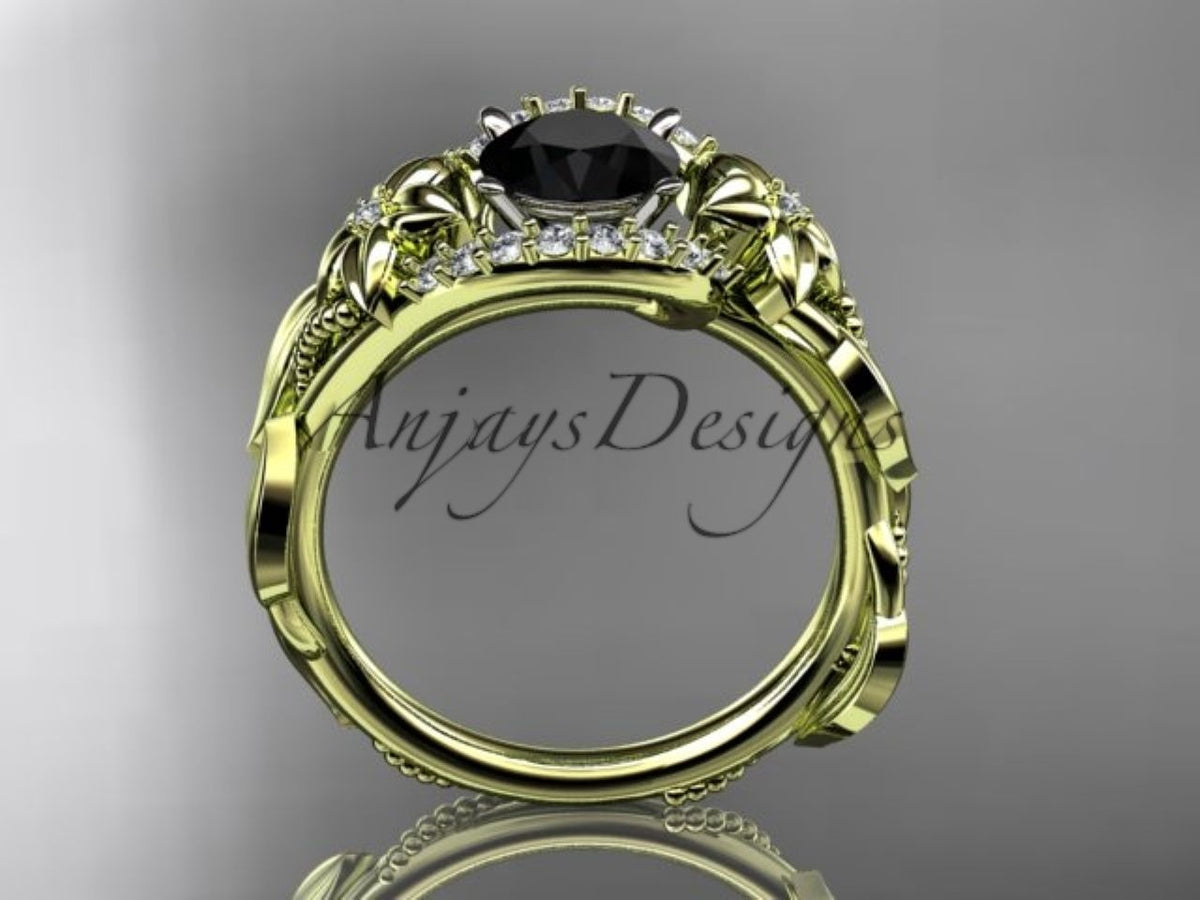 ADLR326 enhanced black diamond engagement ring product detail