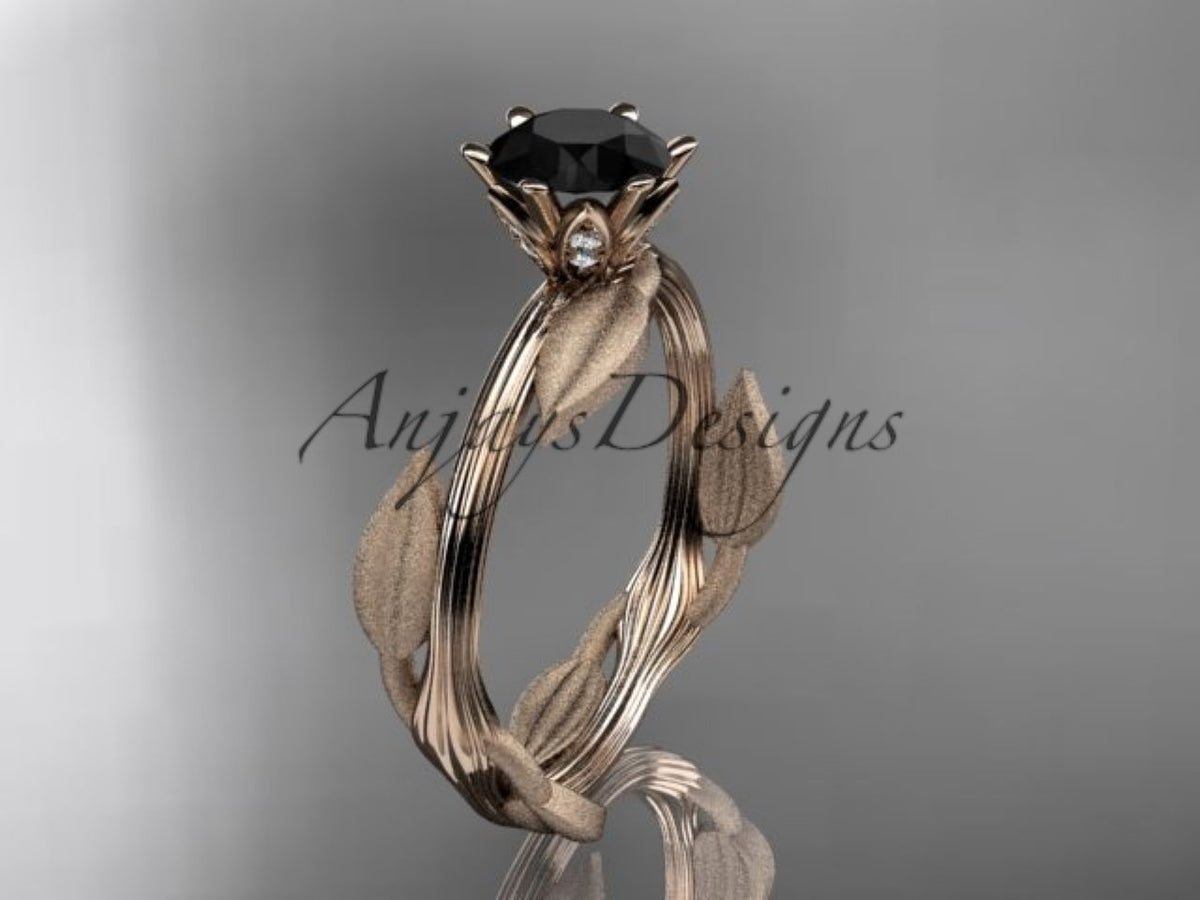 Side profile of the yellow gold enhanced black diamond ring


