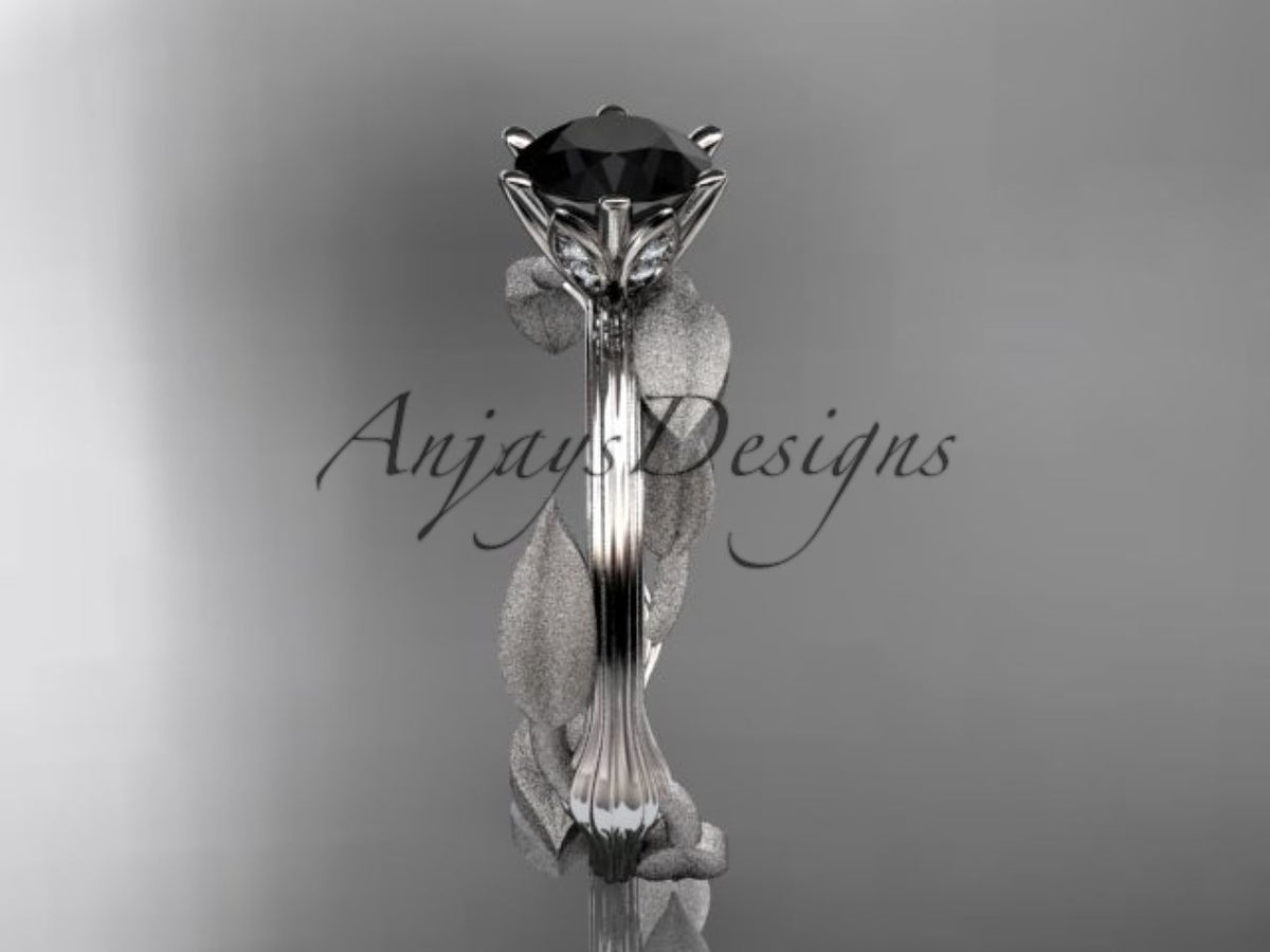 Flowing vine details on the ADLR343 botanical ring