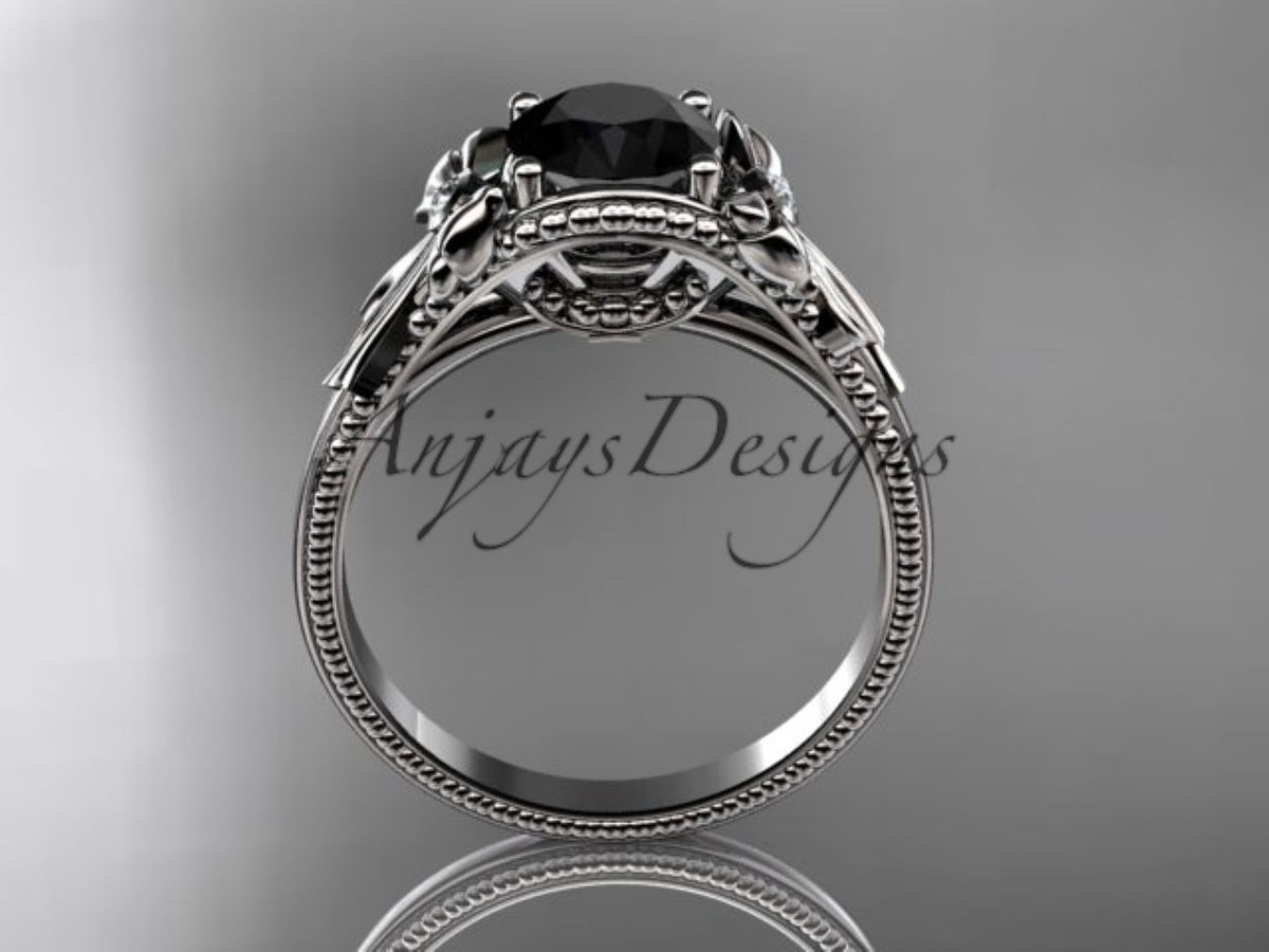 Side view of the ADLR376 white gold engagement ring