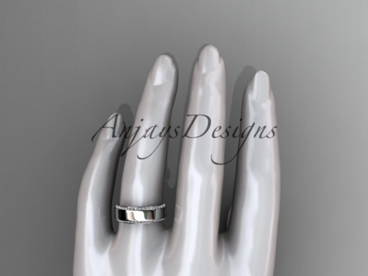 8 mm white gold band with 1.10 carats of diamonds