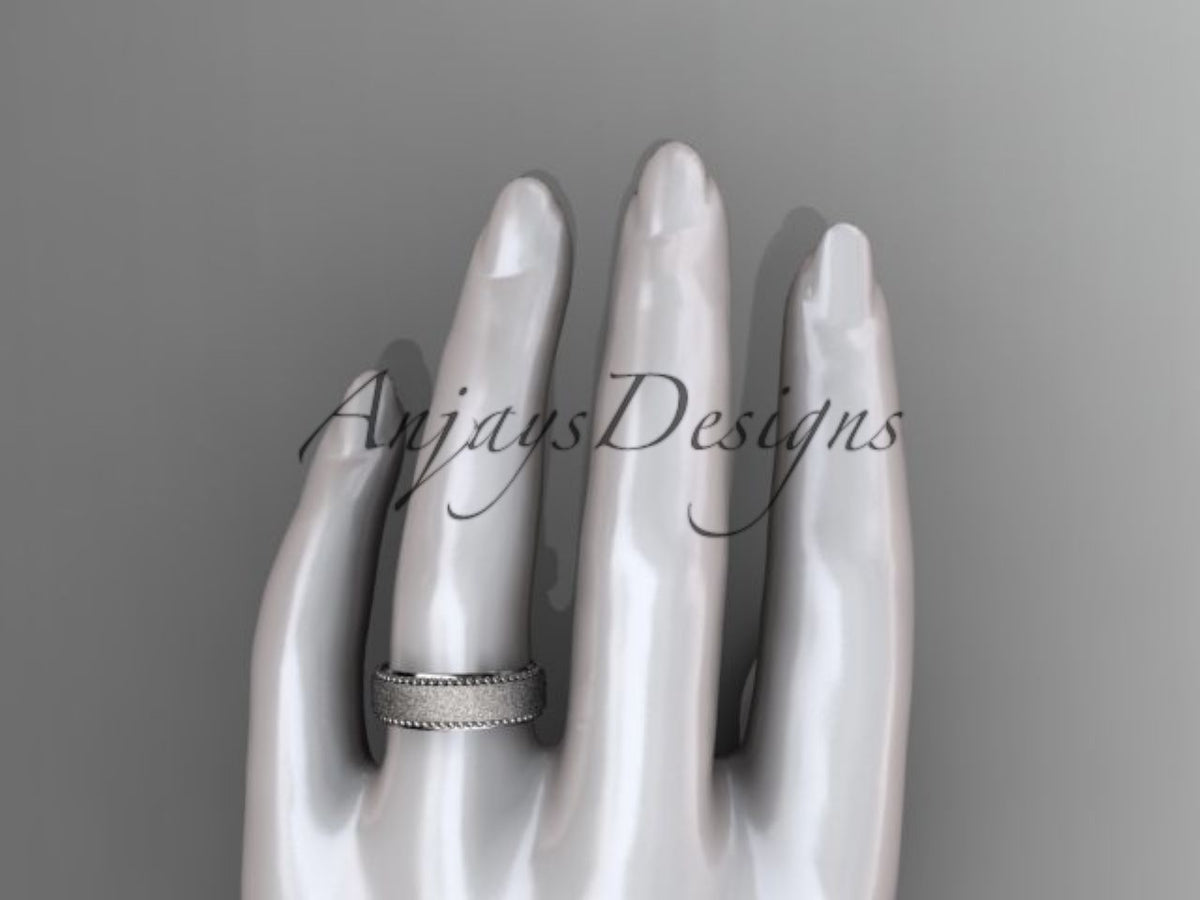 Polished inner surface of the white gold wedding ring