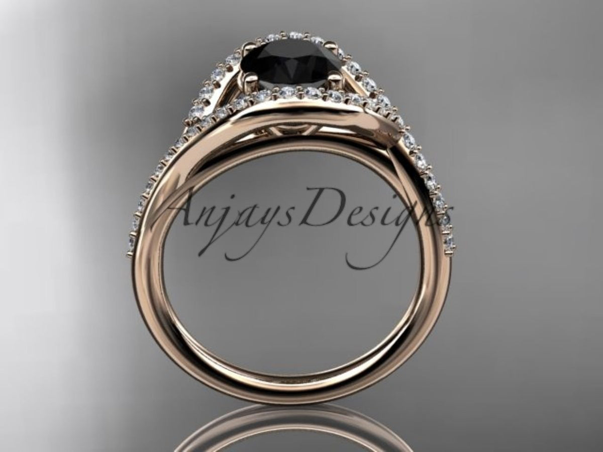 Side view of the ADLR383 crossover diamond engagement ring