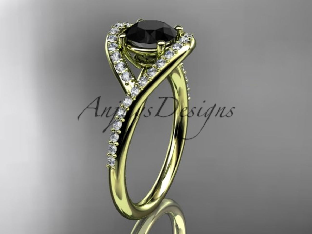 Side profile of the rose gold engagement ring setting