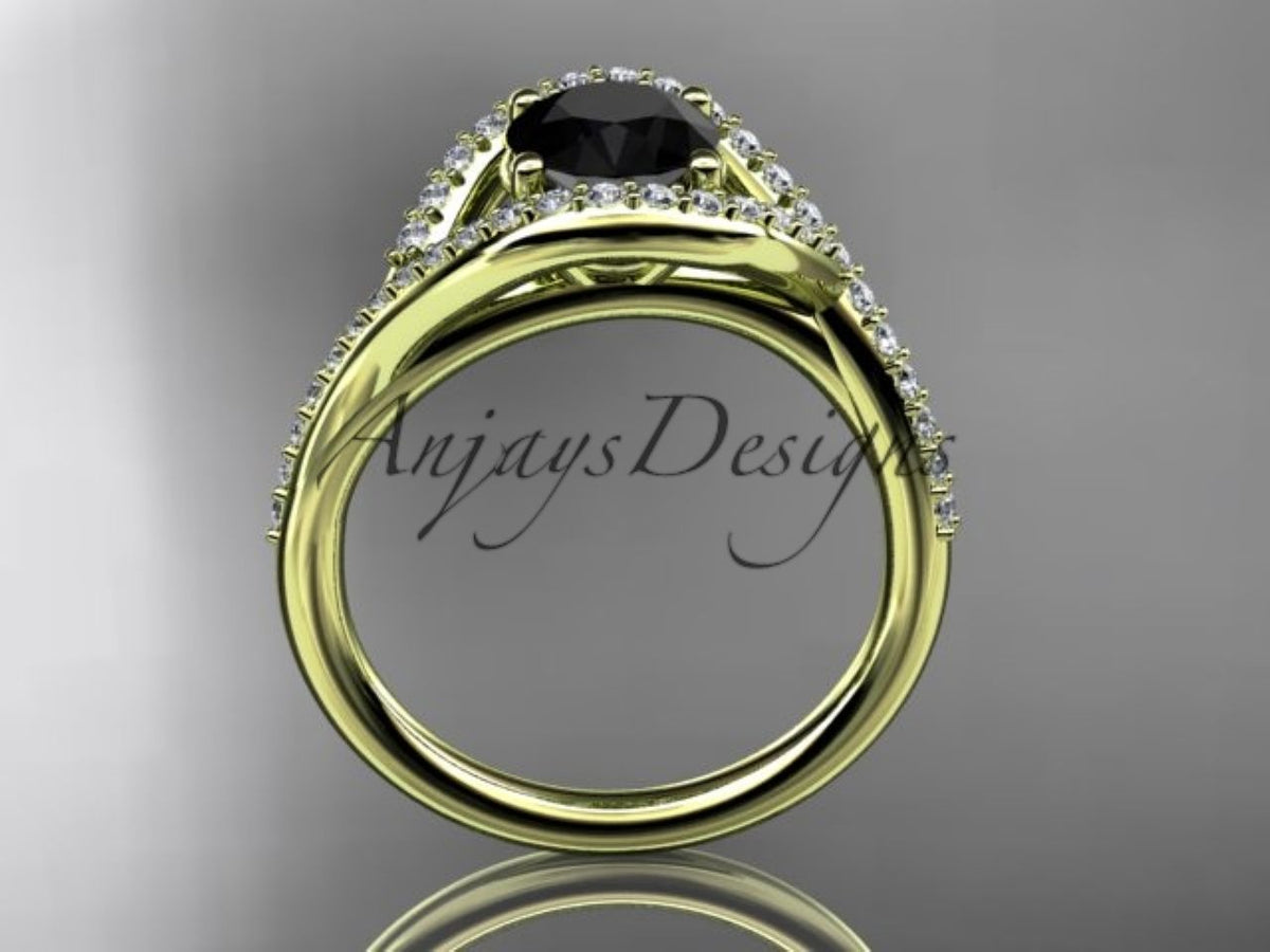 ADLR383 black diamond engagement ring product detail