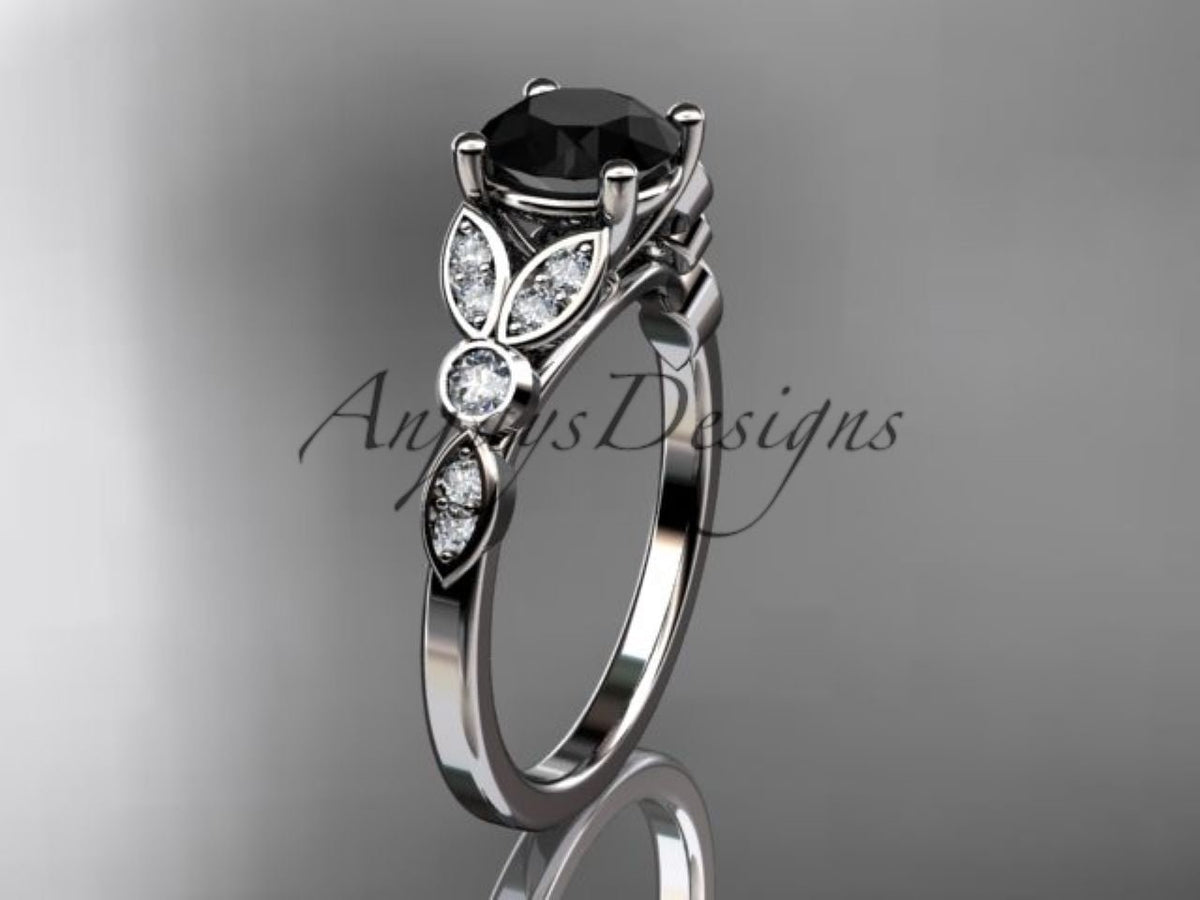 1.0 carat enhanced black diamond in a rose gold setting