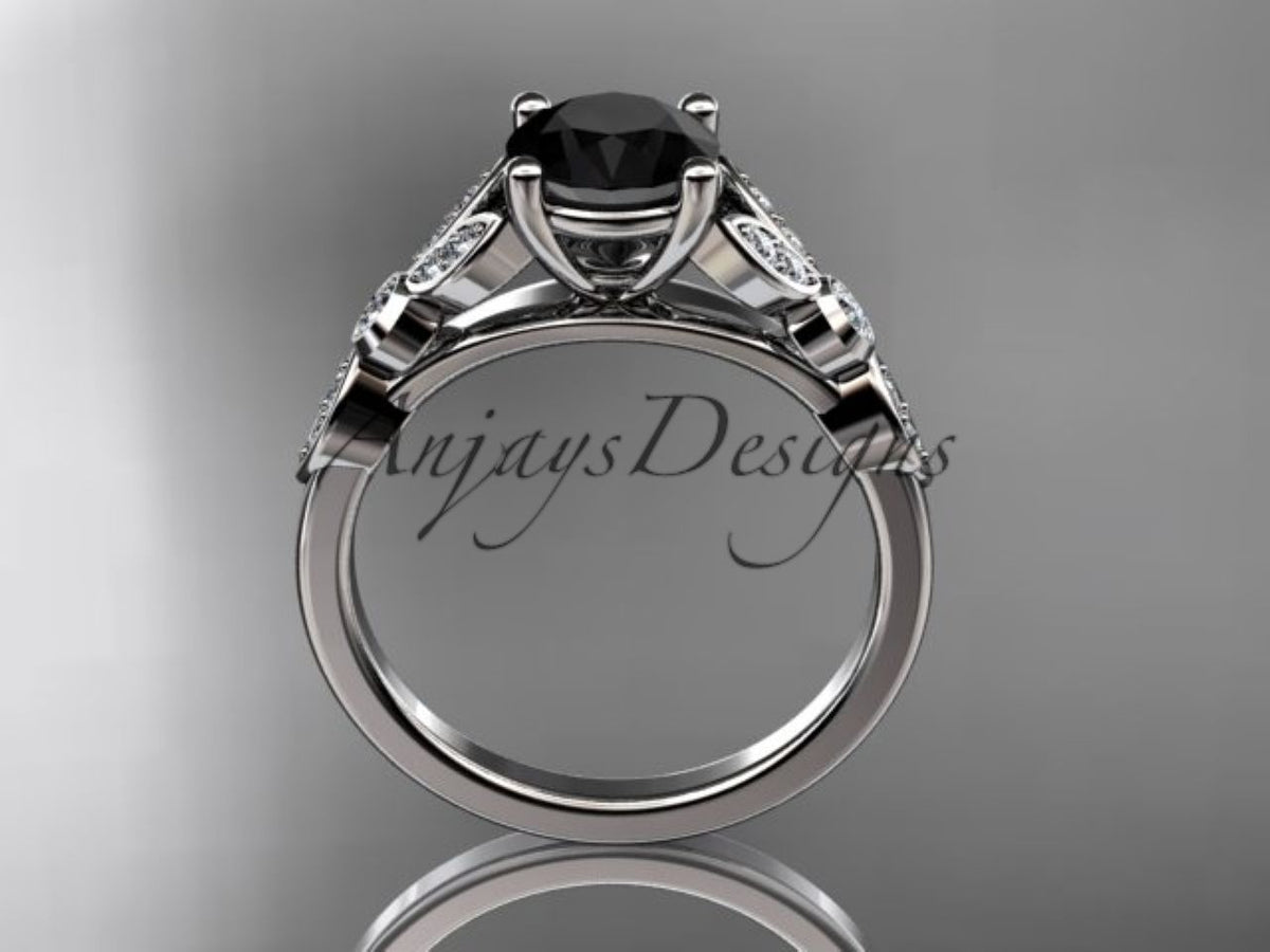 Rose gold engagement ring with elongated sparkling diamonds