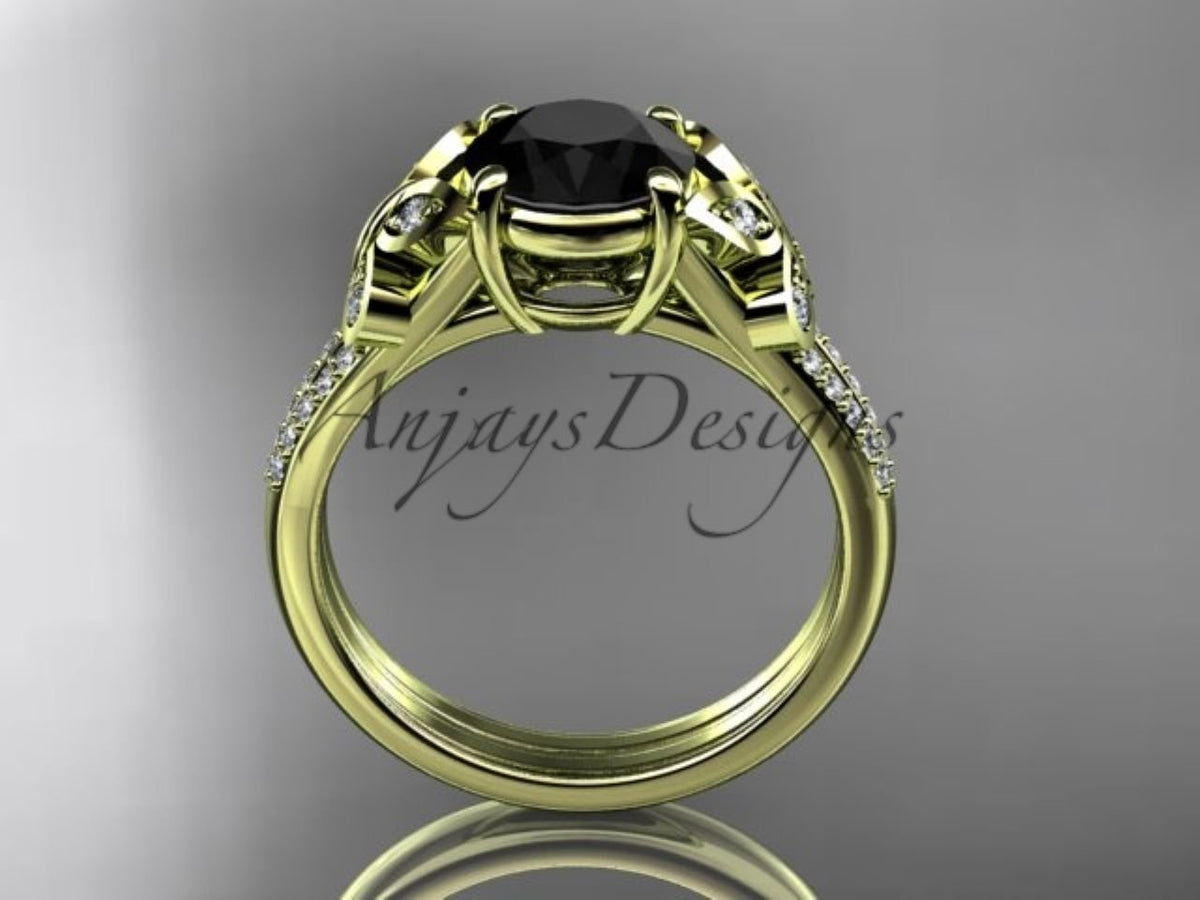 Side view of the ADLR514 yellow gold engagement ring