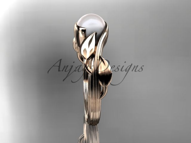 Close-up of the cultured pearl centerpiece on the AP273 ring