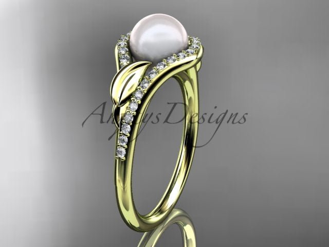 7 mm white cultured pearl in a 14K rose gold ring