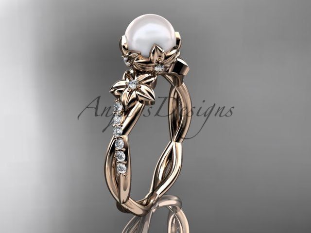 Three-quarter studio angle displaying high-polish white gold luster and smooth pearl radiance   