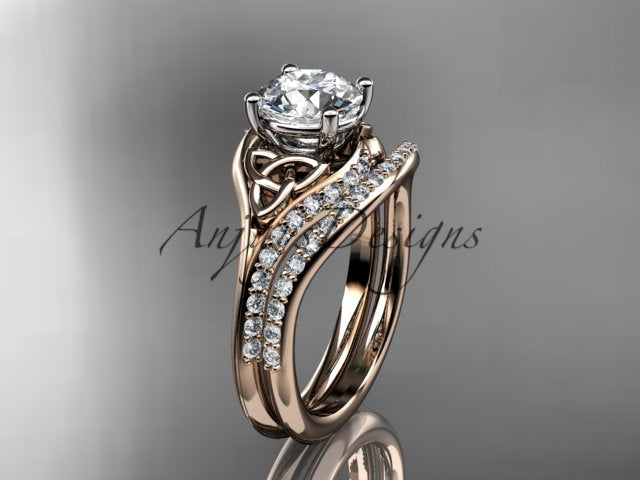 Celtic matching wedding band with diamond accents