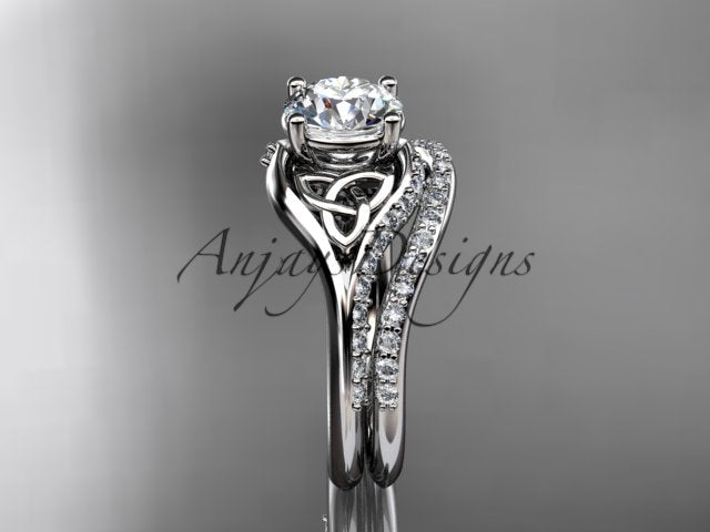 Celtic engagement ring with 1 carat D VS1 lab grown diamond