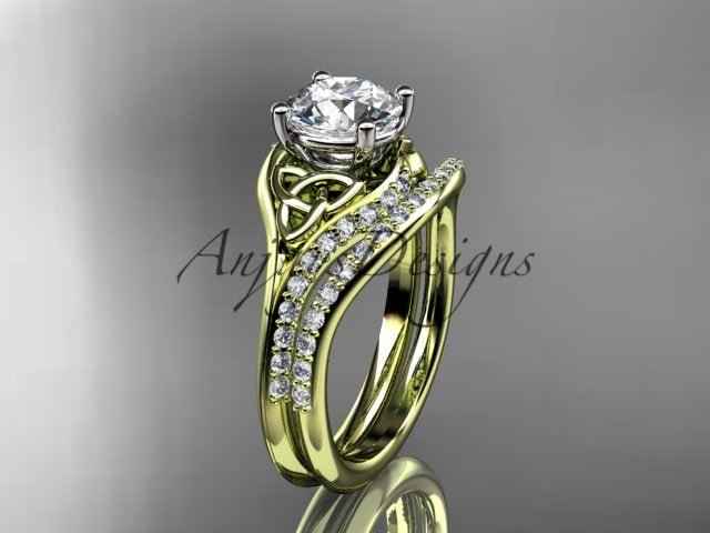 Celtic Trinity Knot Bridal Set – Engagement Ring & Diamond Band