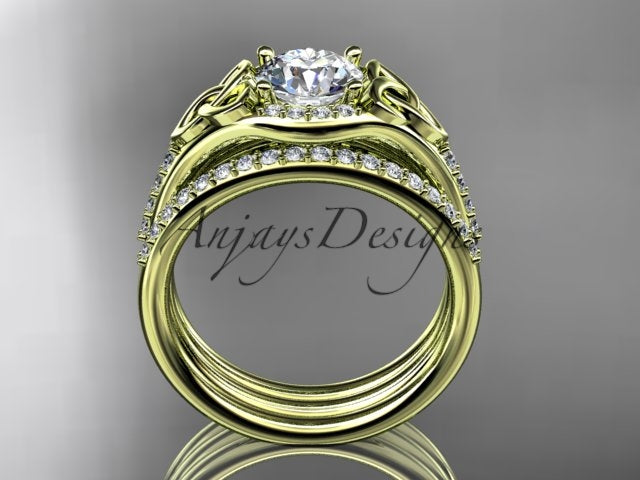 1. Original Celtic Trinity Knot three ring bridal set by AnjaysDesigns