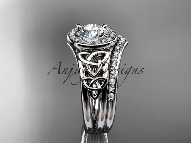 Celtic halo bridal set