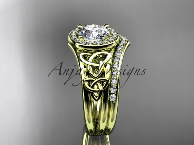 Celtic engagement ring side view