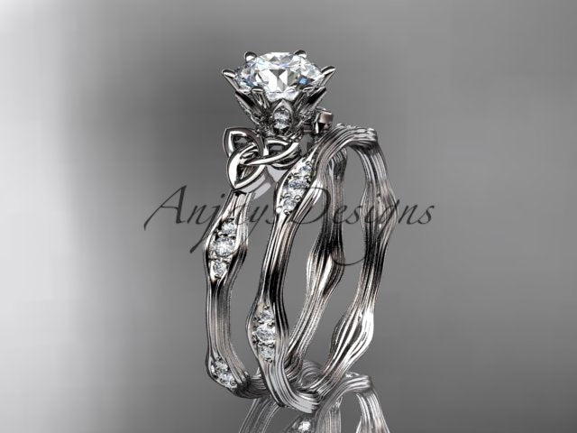 Celtic engagement ring with intricate Trinity Knot design