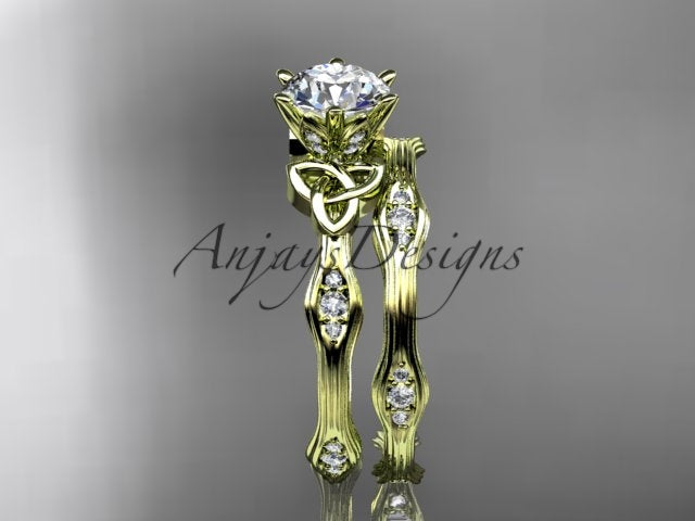 Celtic Trinity Knot engagement ring close-up