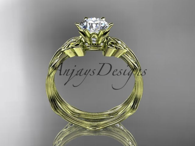 Celtic engagement ring and wedding band in gold