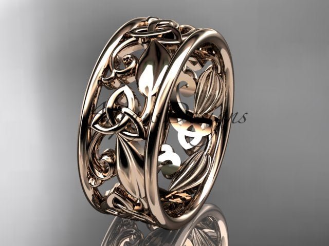 Celtic infinity knot gold wedding band