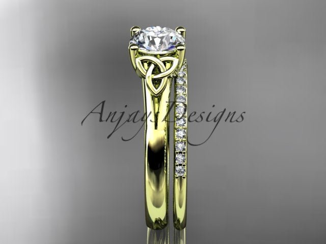 CVD lab-grown diamond in a 14K yellow gold Celtic setting