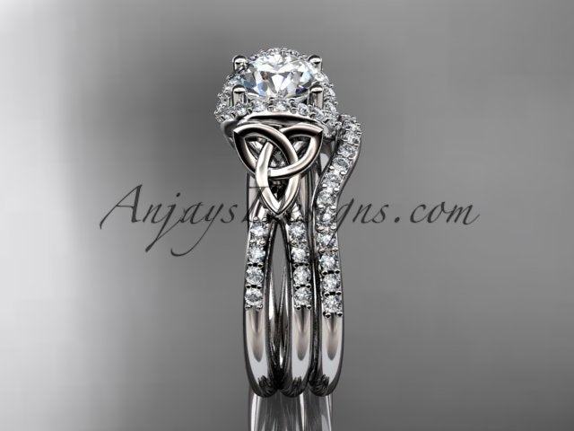 Celtic Trinity Knot engagement ring front view