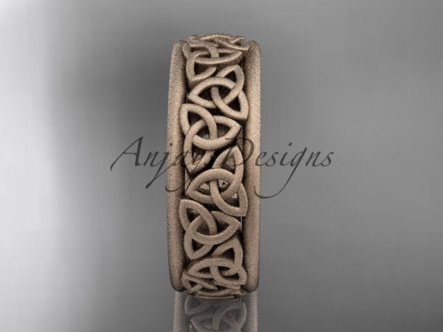 Interior band construction and smooth fit finish of 14K white gold Celtic trinity ring CT7163G