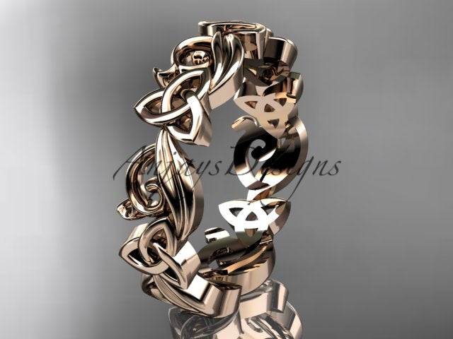14K Rose Gold Women's Diamond Celtic Trinity Knot Wedding Band CT7191B by AnjaysDesigns   
