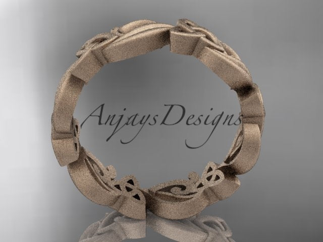 Interior band craftsmanship and smooth fit finish of 14K yellow gold matte Celtic ring CT7191B   