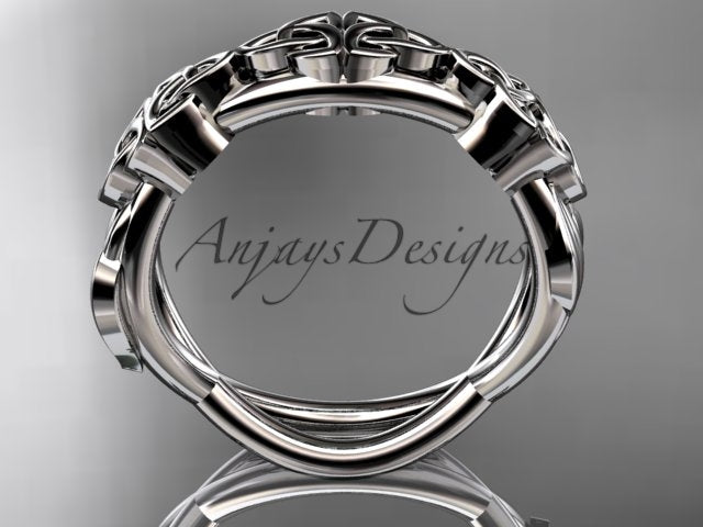 Interior band construction and smooth fit finish of 14K rose gold Celtic trinity ring CT7204G