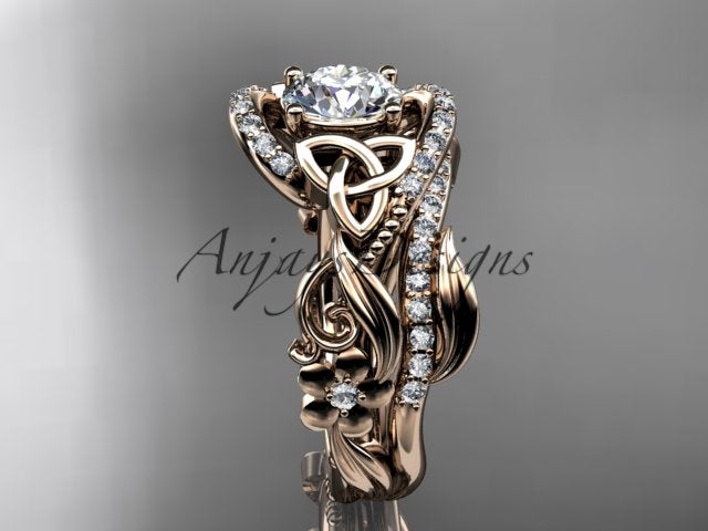 Close-up of diamond accents and Celtic knot details

