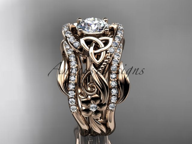 Celtic engagement ring featuring a 1.0 ct lab-grown diamond center