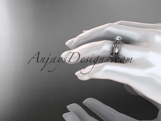 Celtic Knot engagement ring showing leaf and vine details