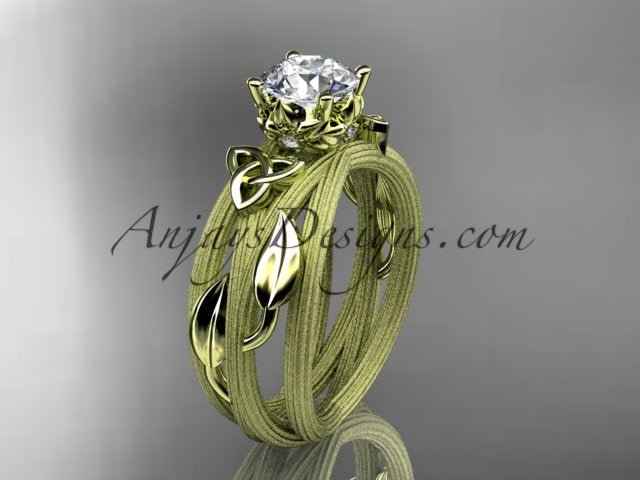 Celtic Knot Irish Engagement Ring – Leaf & Vine Diamond Design