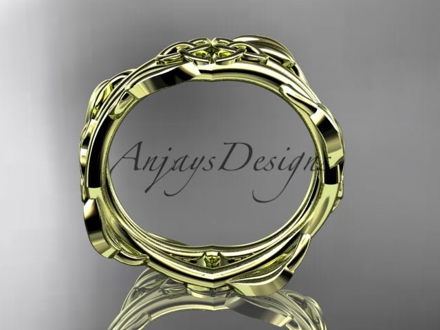USA-made 14K white gold Celtic engagement band CT7354G by AnjaysDesigns