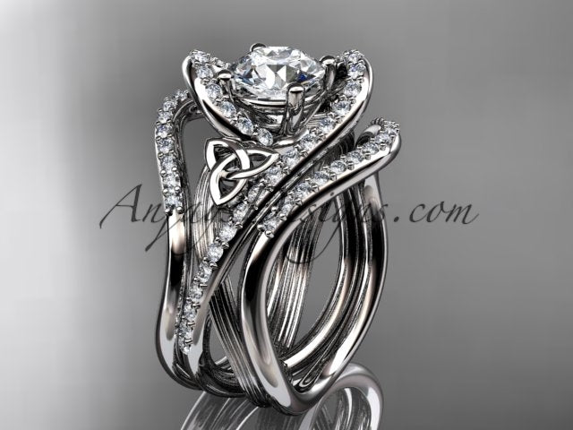 Celtic Trinity Knot bridal set with 1 carat lab grown diamond