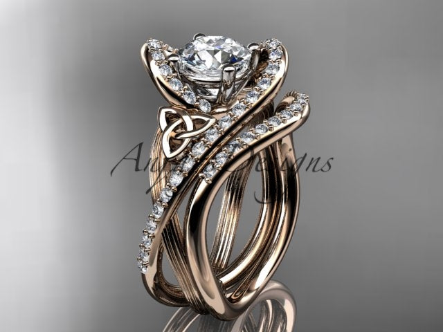 Celtic Trinity Knot Bridal Set – Engagement Ring & Matching Band