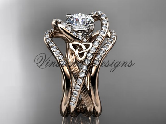 Celtic Engagement Ring Set – 1 Carat Lab Grown Diamond