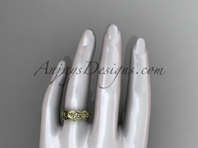 14kt yellow gold celtic trinity knot wedding band, engagement ring CT7504G - AnjaysDesigns
