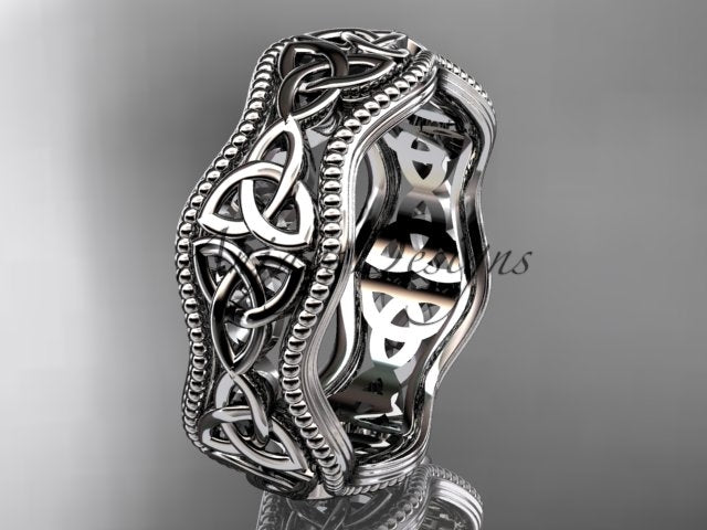 Women's 14K White Gold Celtic Trinity Knot Engagement Ring Wedding Band CT750B by AnjaysDesigns   