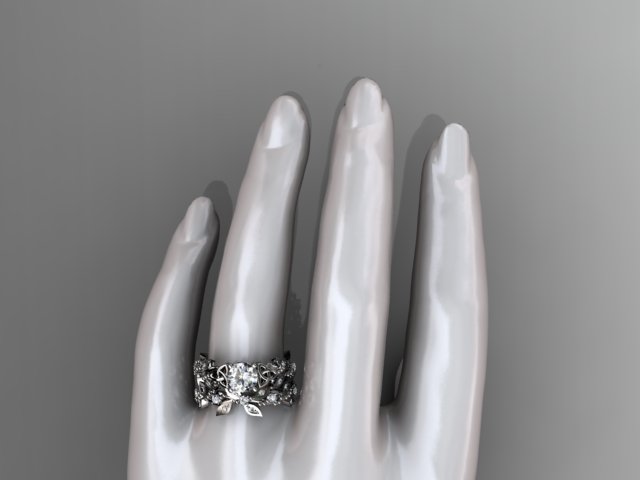 Nature Inspired Celtic Bridal Set – Engagement Ring & Wedding Band