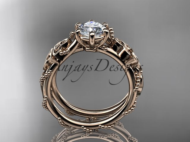 Lab grown diamond Celtic ring profile view