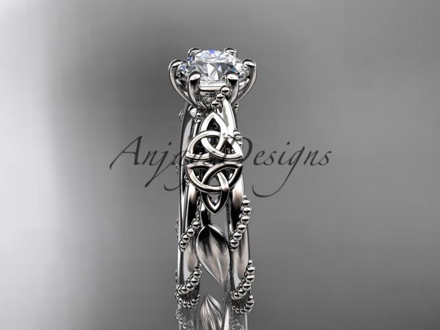 Celtic engagement ring with 1 carat round diamond