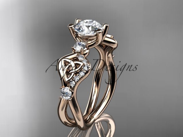 Celtic diamond ring with accent stones