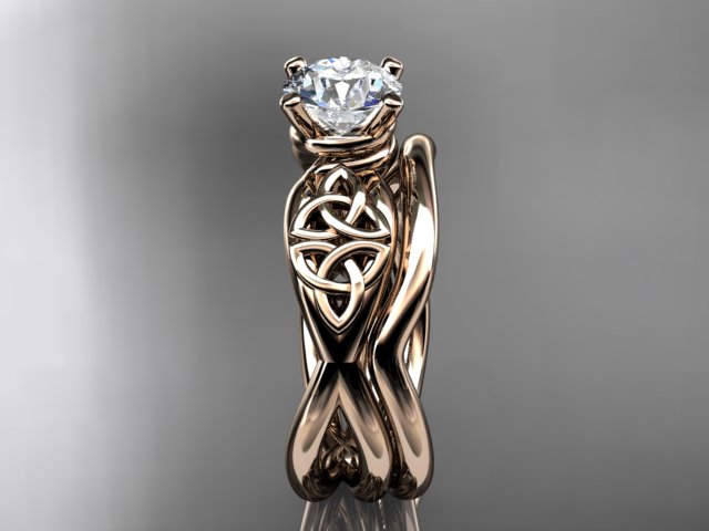 Celtic Trinity Knot ring showing detailed band design